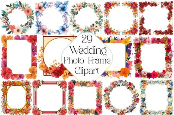 Beautiful Wedding Photo Frame Clipart for Timeless Designs