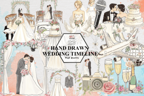 Bring Your Wedding Vision to Life with a Hand Drawn Timeline PNG