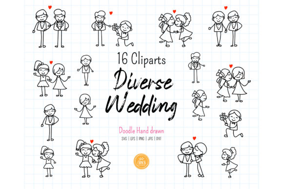 Celebrate Every Love Story with Diverse Wedding Couple SVGs