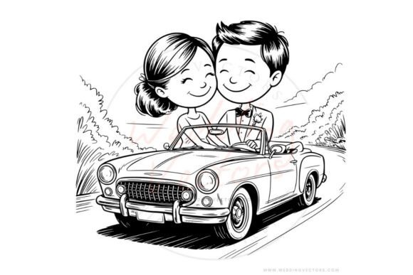 Charming Cartoon Characters: The Heart of Romantic Wedding Art for Couples 103