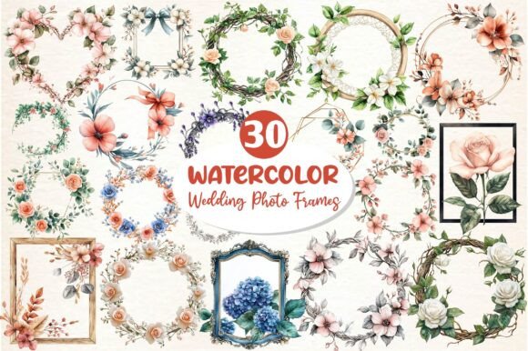 Cherishing Moments: Designing with Wedding Photo Frames Clipart