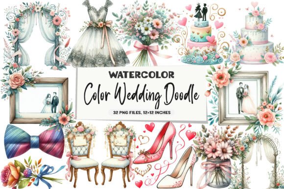 Color Wedding Doodle Clipart: Your Creative Toolkit