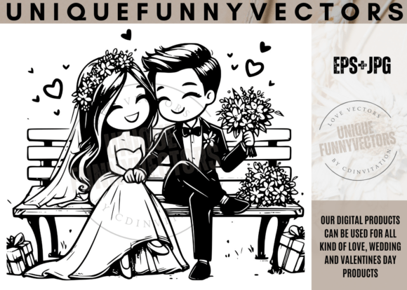 Love and Wedding Svg Vectors 517: Charming Characters for Your Projects