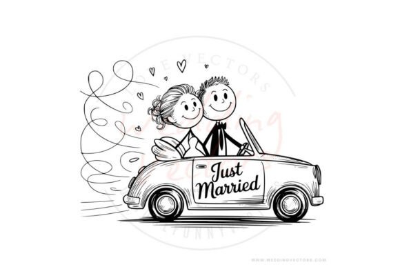 Wedding Couple Svg and Stick Vectors: 75 Adorable Designs