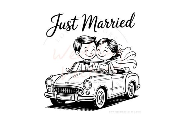 Wedding Couple SVG & Stick Vectors: 52 Charming Designs for Love